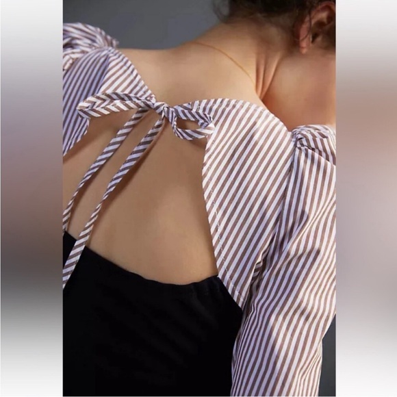 Anthropologie Maeve Open Back NWT Puff Sleeve Top Size Small Never Worn! - Picture 3 of 9
